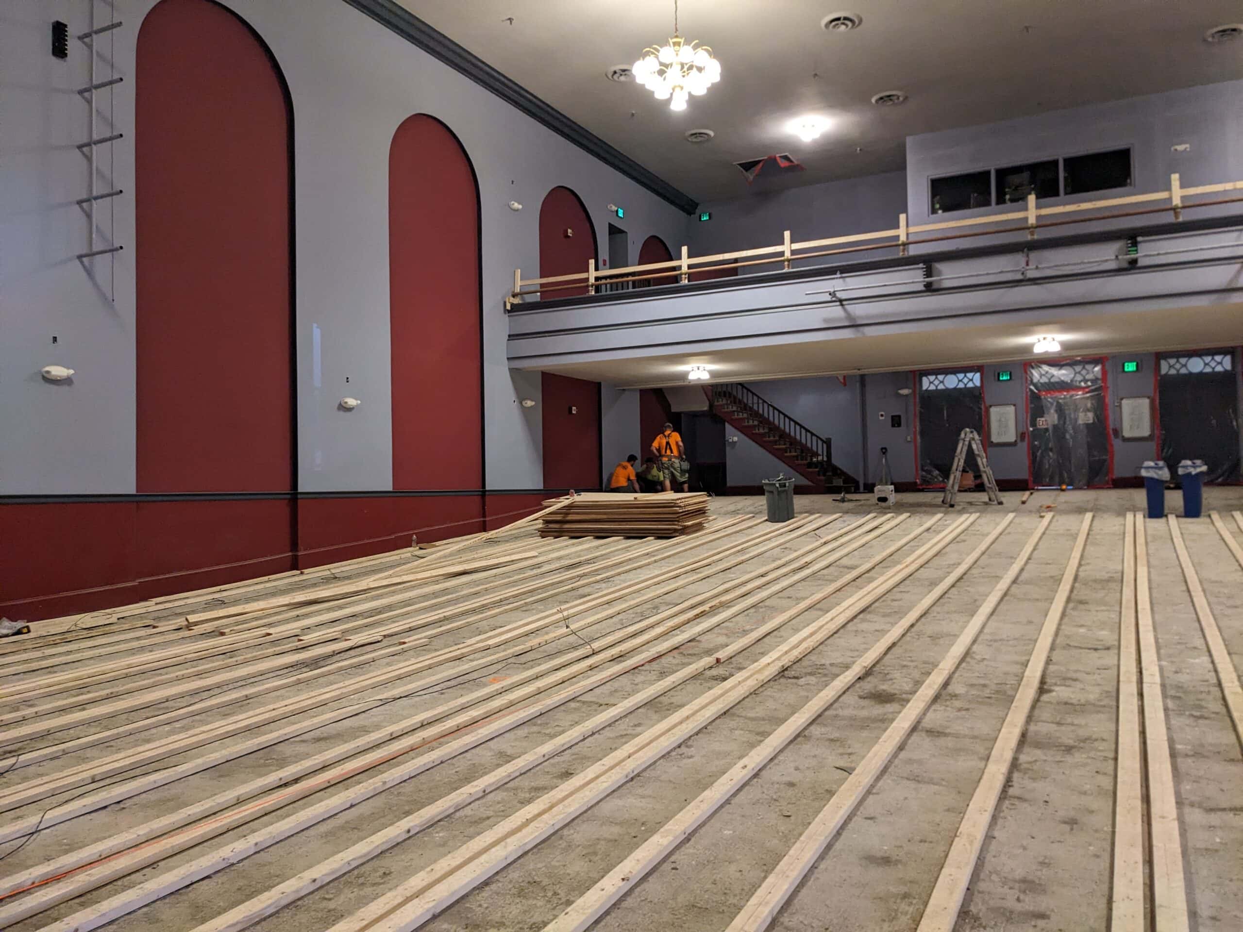 LOH theater floor mid-construction